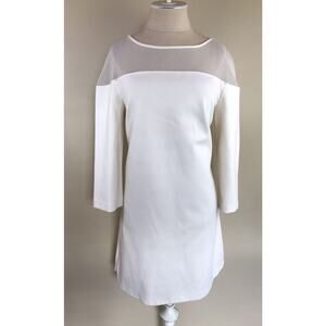 Twenty Ivory Sheer Top ¾ Sleeve Sheath Dress Womens M